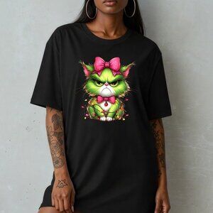 Grumpy Cat Christmas T-Shirt, Funny Holiday Kitty Graphic Tee